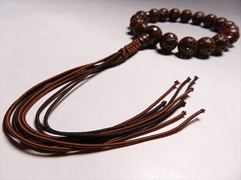 Men's prayer beads, Maya Bodhi seed, tiger jasper finish