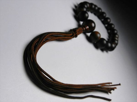 Men's Prayer Beads, Striped Ebony, 18 Beads, Red Tiger's Eye Finish