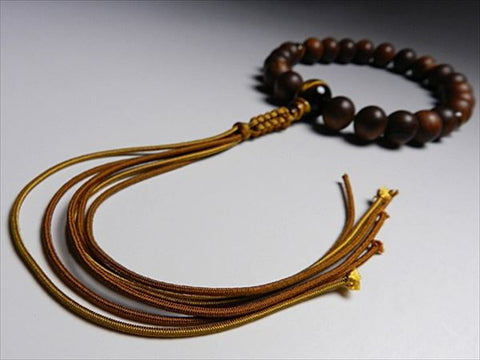 Men's Prayer Beads, Sendan Wood, Tiger's Eye Finish, 22 Beads