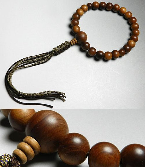 Men's Prayer Beads, Indian Sandalwood, 22 Beads, Same-Material Finish