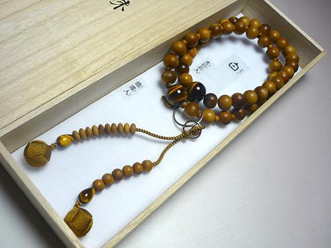 Men's Prayer Beads, Indian Sandalwood, Jodo Sect
