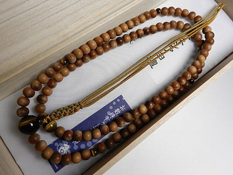 Men's prayer beads, Indonesian sandalwood, Rinzai sect