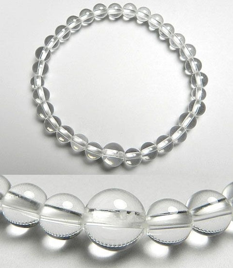 Crystal round bead bracelet 6mm, matching set