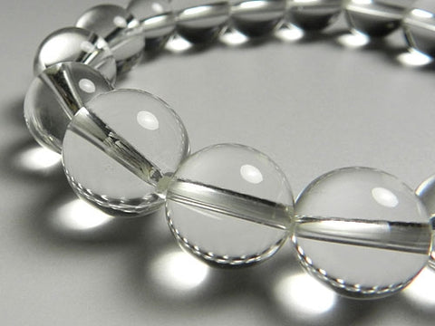 Crystal round bead bracelet 12mm, matching set