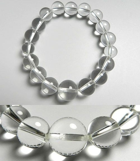 Crystal round bead bracelet 12mm, matching set
