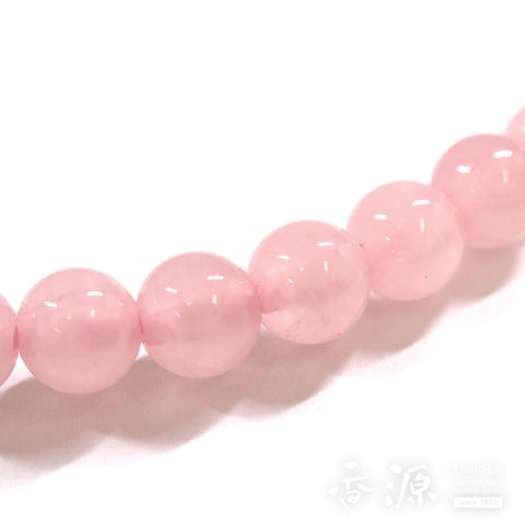 Women's Rose Quartz Prayer Beads, 8mm, Ash-Pink Tassel