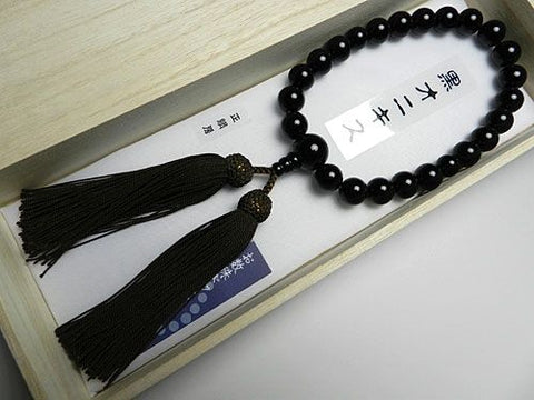 Men's prayer beads, black onyx, 22 beads