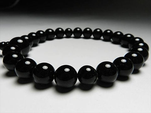 Men's prayer beads, black onyx, 22 beads