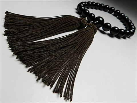 Men's prayer beads, black onyx, 22 beads