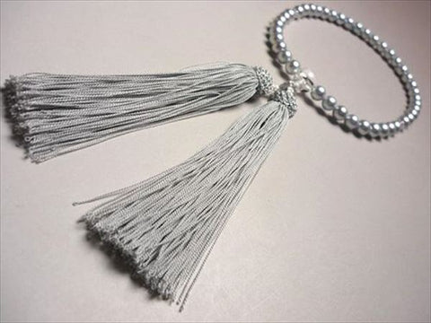 Women's Genuine Pearl Prayer Beads, Crystal Finish, Silver-White
