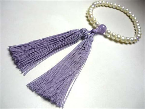 Women's Freshwater Pearl Prayer Beads, Wisteria Cloud Amethyst