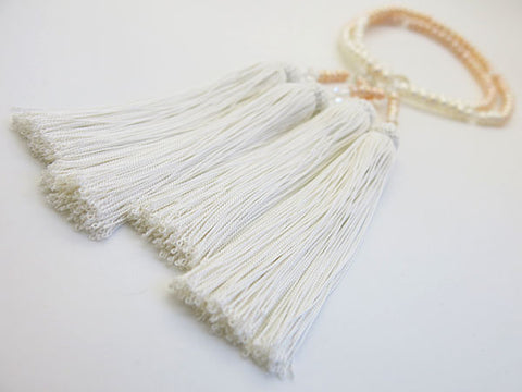 Women's Freshwater Pearl Prayer Beads, Gradation, Crystal, White Tassel