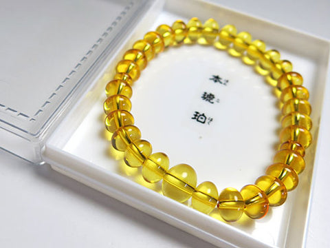 Natural Amber Oval Bead Bracelet, Matching Set, Limited to 10 Pieces