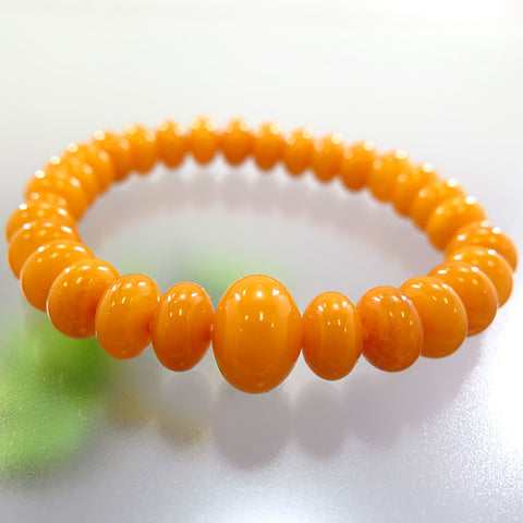 Aged Amber Mikan-Dama Bead Bracelet Matching Set 6854513000100 - bead detail 2