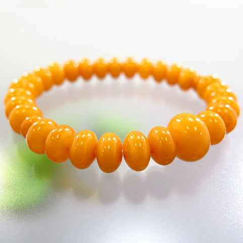 Aged Amber Mikan-Dama Bead Bracelet Matching Set 6854513000100 - close-up