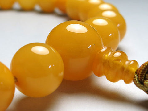 Men's prayer beads, top-grade aged amber, 22 beads