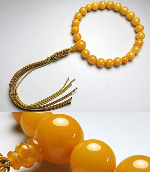 Men's prayer beads, top-grade aged amber, 22 beads