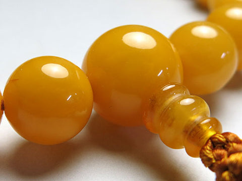 Men's prayer beads, top-grade aged amber, 22 beads