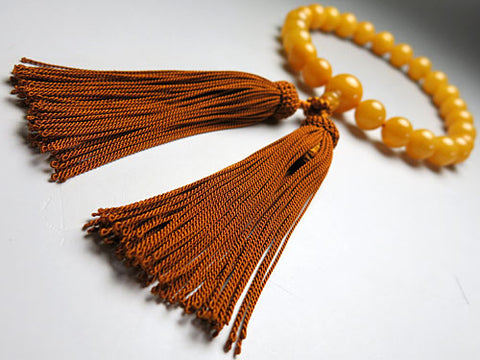 Men's prayer beads, top-grade aged amber, 22 beads
