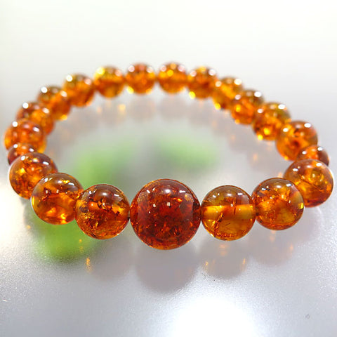 Compressed Amber bracelet 10mm, matching set, limited edition