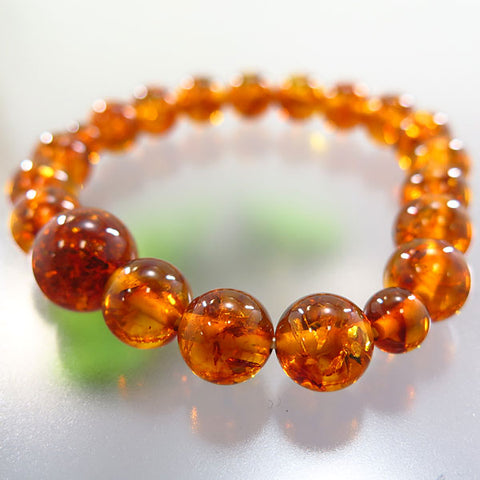 Compressed Amber bracelet 10mm, matching set, limited edition
