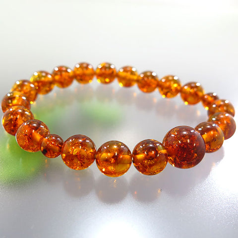 Compressed Amber bracelet 10mm, matching set, limited edition