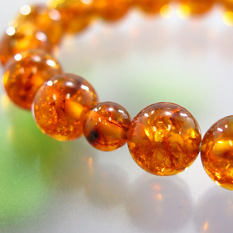 Compressed Amber bracelet 10mm, matching set, limited edition