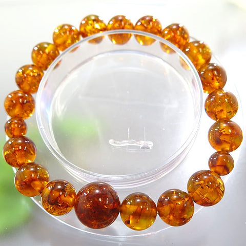 Compressed Amber bracelet 10mm, matching set, limited edition