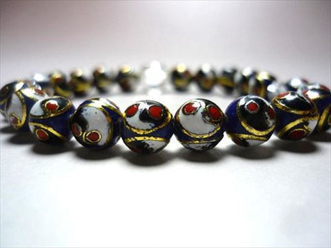 Cloisonné bracelet, crystal cut-glass combination