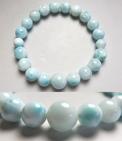 Larimar 10mm bead bracelet, matching set, limited edition