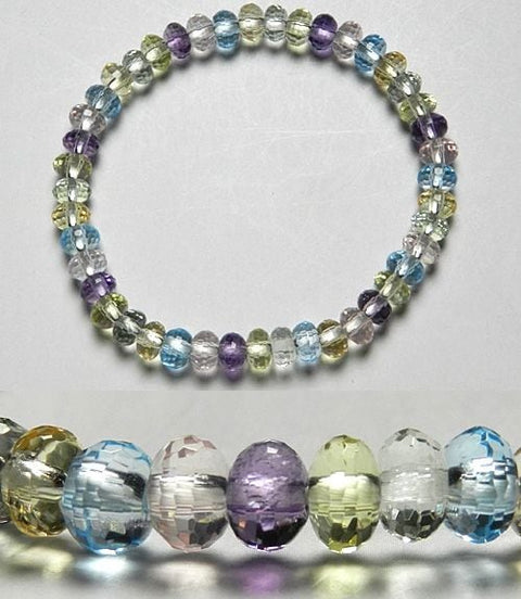 Colored Crystal Bracelet, Orange Cut-Glass Bead