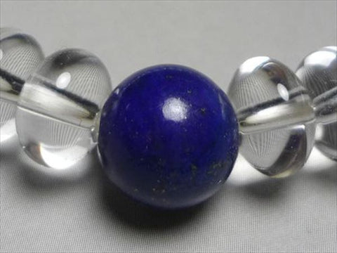 Crystal tangerine-cut bead bracelet with lapis lazuli