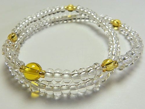 Crystal and Citrine 108-Bead Double-Wrap Bracelet 6860114200490 - bead detail