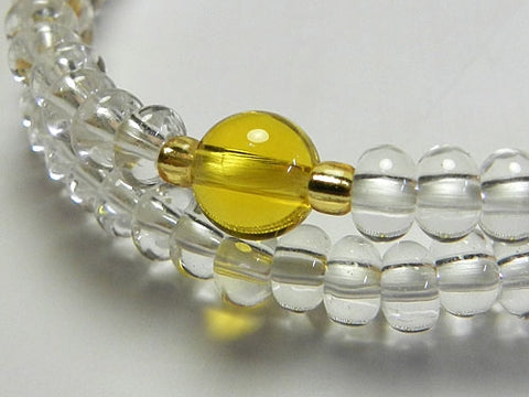 Crystal and Citrine 108-Bead Double-Wrap Bracelet 6860114200490 - close-up