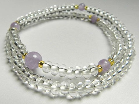 Crystal and Fujiun Stone 108-Bead Double-Wrap Bracelet 6860114200600 - bead detail