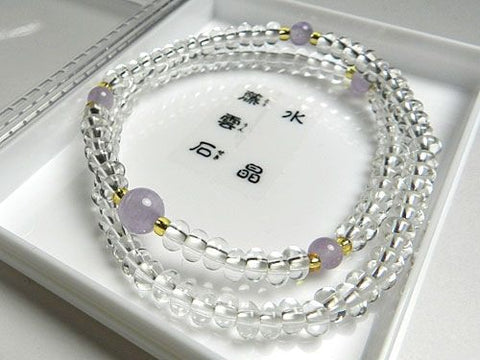 Crystal and Fujiun Stone 108-Bead Double-Wrap Bracelet 6860114200600 - bead detail 2