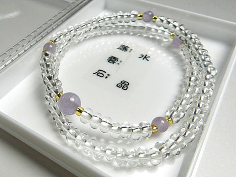 Crystal and Fujiun Stone 108-Bead Double-Wrap Bracelet 6860114200600 - close-up