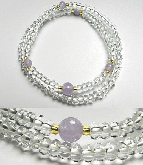 Crystal and Fujiun Stone 108-Bead Double-Wrap Bracelet 6860114200600 - full view