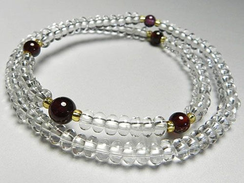 Crystal and Garnet 108-Bead Double-Wrap Bracelet 6860114200780 - bead detail