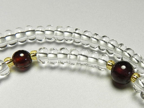 Crystal and Garnet 108-Bead Double-Wrap Bracelet 6860114200780 - worn on wrist
