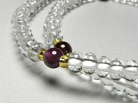Crystal and Garnet 108-Bead Double-Wrap Bracelet 6860114200780 - double-wrap view