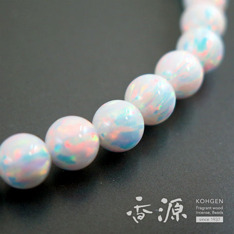 Women's Kyoto Opal Prayer Beads, Faceted Crystal, Pink Tassel