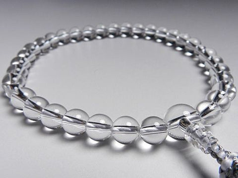 Women's Crystal Prayer Beads, 8mm Bead, Flower-Wrapped Tassel