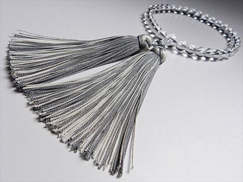 Women's Crystal Prayer Beads, 8mm Bead, Flower-Wrapped Tassel