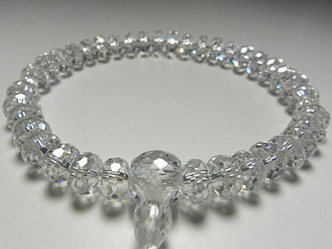 Women's Zirconia Prayer Beads, Oval Bead, Faceted Cut