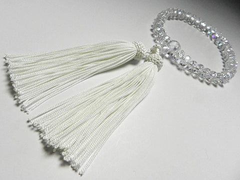 Women's Zirconia Prayer Beads, Oval Bead, Faceted Cut