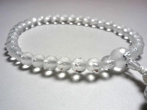 Women's Crystal Prayer Beads, Windowed Light Snow Design