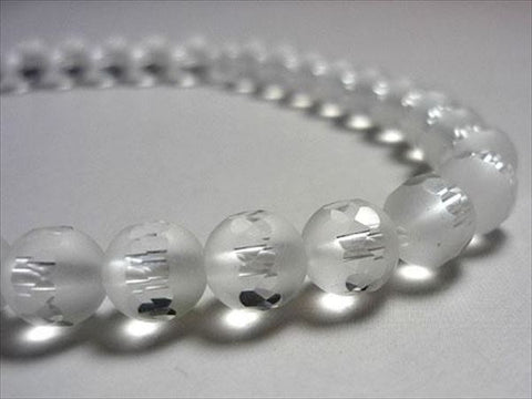 Women's Crystal Prayer Beads, Windowed Light Snow Design