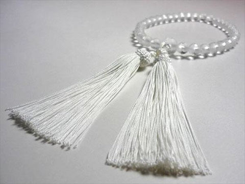 Women's Crystal Prayer Beads, Windowed Light Snow Design