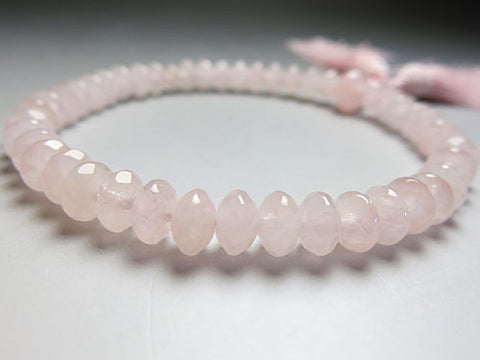 Women's Rose Quartz Prayer Beads, Star-Shape Cut, Pink Tassel